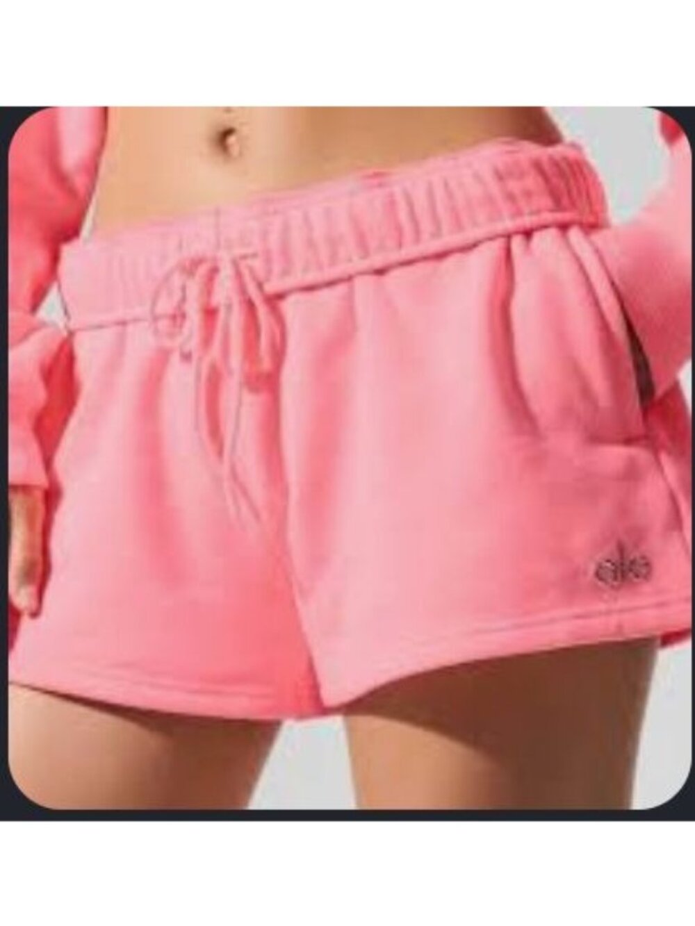 Alo Yoga Accolade Shorts Neon Bubblegum Pink Fleece Large Limited Edition, NWT